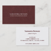 Modern Elegant Brown Leather Look Professional 名刺 (正面/裏面)