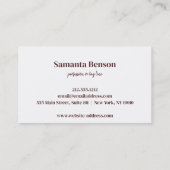 Modern Elegant Brown Leather Look Professional 名刺 (裏面)