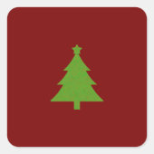 Modern Elegant Burgundy Green Christmas スクエアシール (正面)