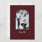 Modern Elegant Burgundy Wedding Photo 招待状 (裏面)