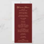 Modern Elegant Burgundy Wedding Program (裏面)