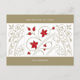 Modern Elegant Business Invitation to Dine インビテーションポストカード