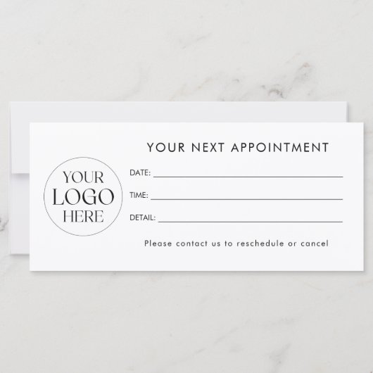 Modern Elegant Business Logo Appointment Card (裏面)