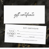 Modern Elegant Business Logo Gift Certificate