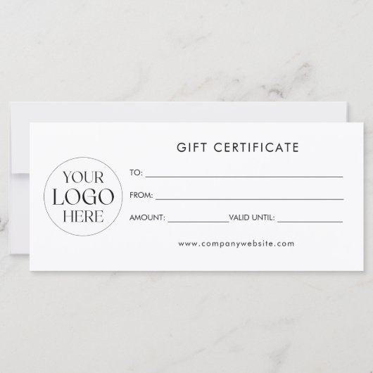 Modern Elegant Business Logo Gift Certificate (裏面)