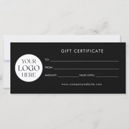 Modern Elegant Business Logo Gift Certificate (裏面)