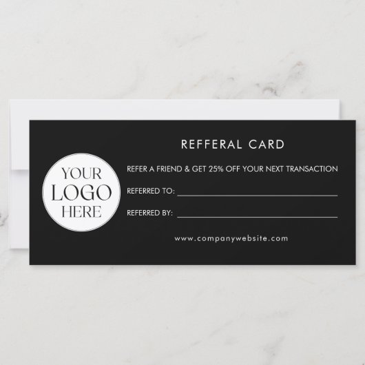 Modern Elegant Business Logo Referral Card (裏面)