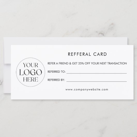 Modern Elegant Business Logo Referral Card (裏面)