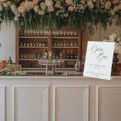 Modern Elegant Calligraphy Open Bar Wedding Sign  台座サイン