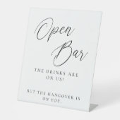Modern Elegant Calligraphy Open Bar Wedding Sign  台座サイン (正面)