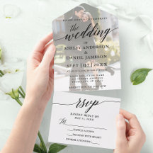 Modern Elegant Calligraphy Photo Overlay Wedding