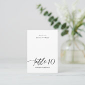 Modern Elegant Calligraphy Script Wedding Guest プレイスカード (スタンド正面)