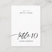 Modern Elegant Calligraphy Script Wedding Guest プレイスカード (正面)