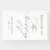Modern Elegant Calligraphy Wedding Welcome Sign 横断幕 (横)