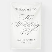 Modern Elegant Calligraphy Wedding Welcome Sign 横断幕 (縦)