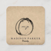 Modern Elegant Champagne Abstract Beauty Stylist スクエア名刺 (正面)