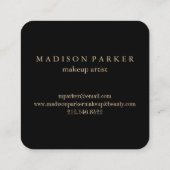 Modern Elegant Champagne Abstract Beauty Stylist スクエア名刺 (裏面)