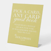 Modern Elegant Chartreuse Playing Card Guest Book 台座サイン (正面)