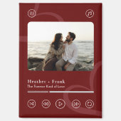Modern Elegant Chic Music Player Photo Valentine's マグネット (正面)