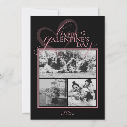 Modern Elegant Chic Photo Galentine's Day Card (正面)