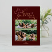 Modern Elegant Chic Photo Galentine's Day Card 箔シーズンカード (立ち正面)