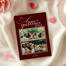Modern Elegant Chic Photo Galentine's Day Card 箔シーズンカード