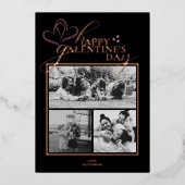 Modern Elegant Chic Photo Galentine's Day Card 箔シーズンカード (正面)