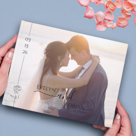 Modern Elegant Chic Typography Photo Wedding  ゲストブック