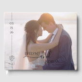 Modern Elegant Chic Typography Photo Wedding  ゲストブック (正面)