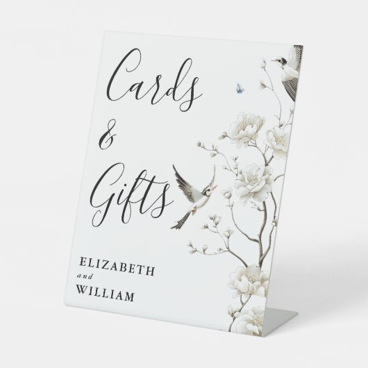 Modern Elegant Chinoiserie Floral Cards And Gifts 台座サイン (正面)