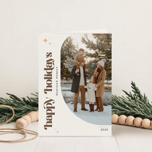 Modern Elegant Christmas Folded Holiday Card シーズンカード
