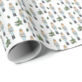Modern Elegant Christmas Nutcracker Pattern ラッピングペーパー (ロールコーナー)