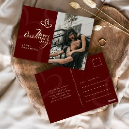 Modern Elegant Classic Chic Valentine's Photopop 箔シーズンポストカード