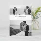 Modern Elegant Classic Photo Collage Wedding セーブザデート (スタンド正面)