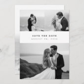 Modern Elegant Classic Photo Collage Wedding セーブザデート (正面/裏面)
