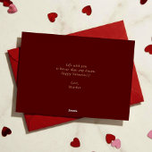 Modern Elegant Classic Red Chic Photopop Valentine 箔シーズンカード