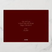 Modern Elegant Classic Red Chic Photopop Valentine 箔シーズンカード (裏面)