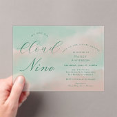 Modern Elegant Cloud Nine Baby Shower アクリル招待状 (インサイチュ (ポータブル))