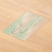 Modern Elegant Cloud Nine Baby Shower アクリル招待状 (レイダウン)