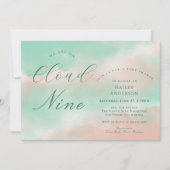Modern Elegant Cloud Nine Baby Shower 招待状 (正面)
