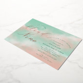 Modern Elegant Cloud Nine Baby Shower 箔招待状 (回転した状態)