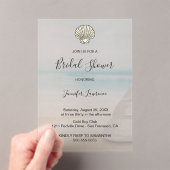 Modern Elegant Coastal Bridal Shower  アクリル招待状 (インサイチュ (ポータブル))