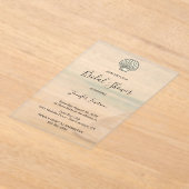 Modern Elegant Coastal Bridal Shower  アクリル招待状 (レイダウン)