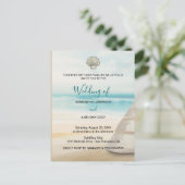 Modern Elegant Coastal Wedding Invitation ポストカード (スタンド正面)