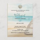 Modern Elegant Coastal Wedding Invitation ポストカード (正面)