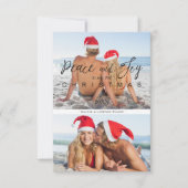 Modern Elegant Collage 2 Photos Couple Christmas (正面)