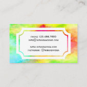 Modern Elegant Colorful Watercolor Yoga Instructor 名刺 (裏面)
