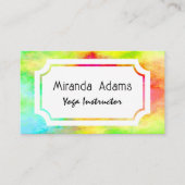 Modern Elegant Colorful Watercolor Yoga Instructor 名刺 (正面)
