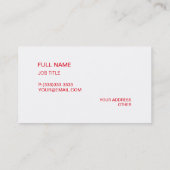 Modern Elegant Companyの赤 名刺 (裏面)