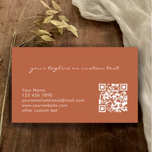 Modern Elegant Copper QR Code Professional  名刺